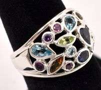 Multi-Gem Ring In Sterling Silver