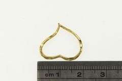 14K Yellow Gold Diamond Cut Heart Love Symbol Vintage Pendant