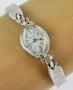 Vintage Ladies 14K Diamond Bulova Wrist Watch, Runs