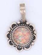 Vintage 925 Sterling Silver Mexico Signed Gemstone Pendant