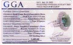 Beautiful 6.50CTS Emerald & 1.50CTW White Topaz Ring in Sterling Silver