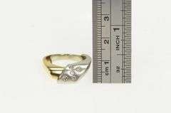 14K White Gold Two Tone Diamond Geometric Abstract Band Ring