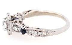Vera Wang Wish 0.75ctw Diamond and Sapphire Frame Engagement Ring in 14K