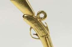 14K Yellow Gold 3D Double Barrel Shotgun Vintage Gun Charm/Pendant