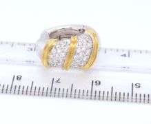 Roberto Coin White and Yellow Gold Diamond Hoop Earrings