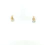 14K Yellow Gold Pear Blue Topaz Diamond Accent Vintage Stud Earrings