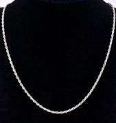 Rope Chain Necklace In Sterling Silver