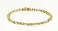 14K Yellow Gold 1.92 Ctw Diamond Wavy Link Classic Tennis Bracelet