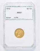 MS67 1912 $2.50 Indian Head Gold Quarter Eagle - Graded PCI