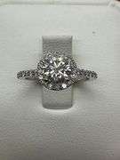 CERTIFIED BRAND NEW 14K WHITE GOLD AND LAB GRWON DIAMOND ENGAGEMENT RING