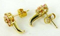 10K Pink Topaz & Diamond Earrings