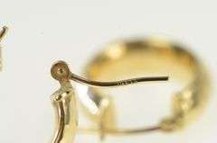14K Yellow Gold Hammered Pattern 15.5mm Puffy Hoop Earrings