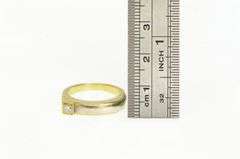 18K Yellow Gold Two Tone Diamond Squared Wedding Band Ring