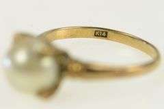 14K Yellow Gold 7.8mm Vintage Pearl Classic Statement Ring