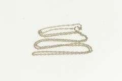 14K White Gold 1.2mm Twist Woven Link Spiral Vintage Chain Necklace