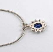 Gorgeous Sapphire & Dia. Pendant on Necklace