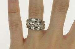 18K White Gold Ctw Diamond Encrusted Statement Band Ring