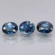 Heated only! 1.46ct top blue Sapphire trio