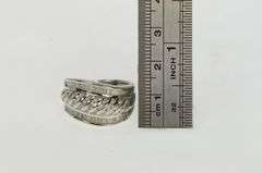 18K White Gold Ctw Diamond Encrusted Statement Band Ring