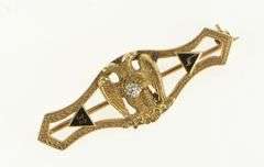 14K Yellow Gold Masonic Diamond Eagle Yod 32nd Degree Pin/Brooch