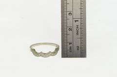 14K White Gold 1/3 Ctw Diamond Scalloped Wedding Band Ring
