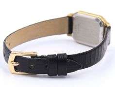 Omega De Ville Quartz Black Leather Strap Ladies Watch