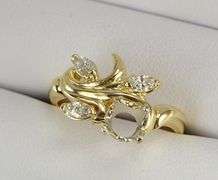 14K Yellow Gold 6.25mm 0.30 Ctw Diamond Engagement Setting Ring