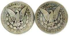 2 Different Morgan Silver Dollars: 1889-O & 1896-O