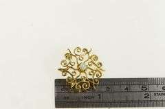 18K Yellow Gold Ornate Opal Swirl Vintage Filigree Pendant