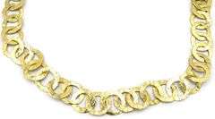 Hammered Circle Link Necklace in 18K