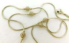 Long Sterling Necklace with Filigree Beads