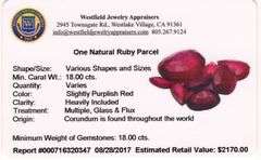 Brilliant Collection of 18.51CTS Ruby Gemstone Parcel