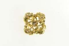 14K Yellow Gold Victorian Amethyst Spiral Knot Statement Pin/Brooch