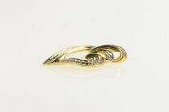 14K Yellow Gold Diamond Encrusted Classic Curvy Heart Pendant