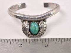 Turquoise Cuff Bracelet In Sterling Silver
