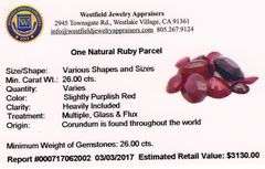 Delightful 26.00CTW Collection of Ruby Gemstone Parcel