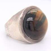 Vintage 925 Sterling Silver Tiger Eye Ring