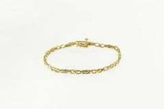 10K Yellow Gold Diamond Inset Vintage Statement Tennis Bracelet