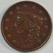 Sharp XF 1837 Coronet Head Large Cent. Chestnut brown