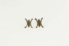 14K Yellow Gold Chinese Style Vintage Statement Stud Earrings