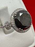 CERTIFIED 14K WHITE GOLD DIAMOND RING. 9.67 CARATS