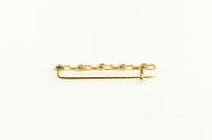 14K Yellow Gold Heart Love Symbol Diamond Cut Bar Pin/Brooch