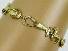 Wonderful 10K Gold Western Theme Bracelet