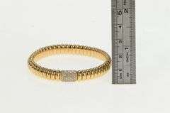 18K Rose Gold Pave Diamond 8mm Omega Chain Statement Bracelet