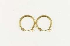 14K Yellow Gold 16.3mm Rounded Simple Fashion Hoop Earrings