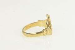 14K Yellow Gold Claddagh Celtic Loyalty Symbol Irish Ring