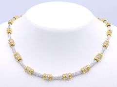 Roberto Coin 18kt White and Yellow Gold Diamond Chocker Necklace