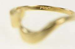 14K Yellow Gold Wavy Design Vintage Statement Curvy Band Ring