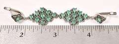 Elegant 7.10CTW Emerald & 0.96CTW Diamond Earrings in Sterling Silver