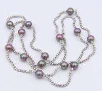 2 Set of Majorica Pearl Necklace and Stud Earrings